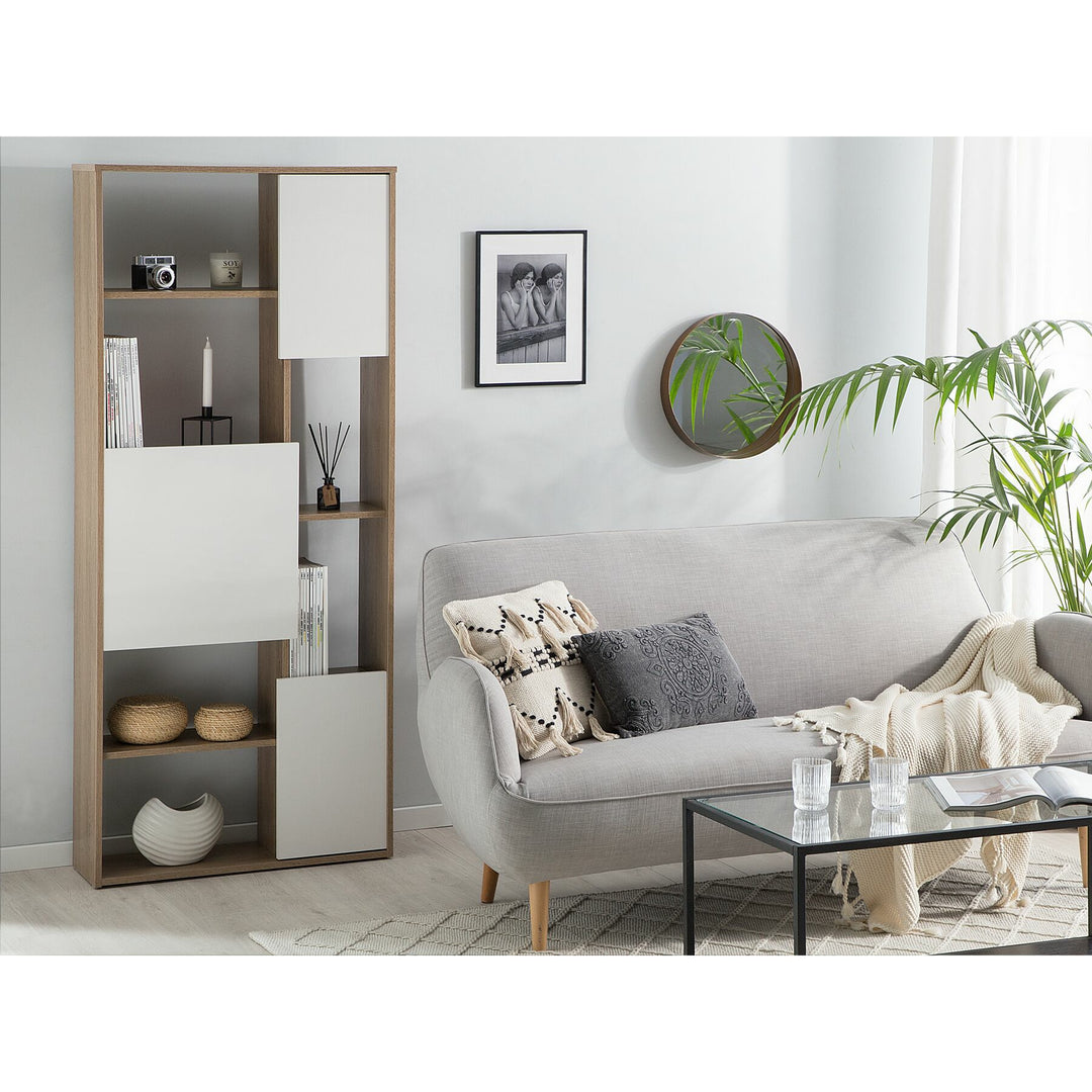 Massena Bookcase Light Wood with White