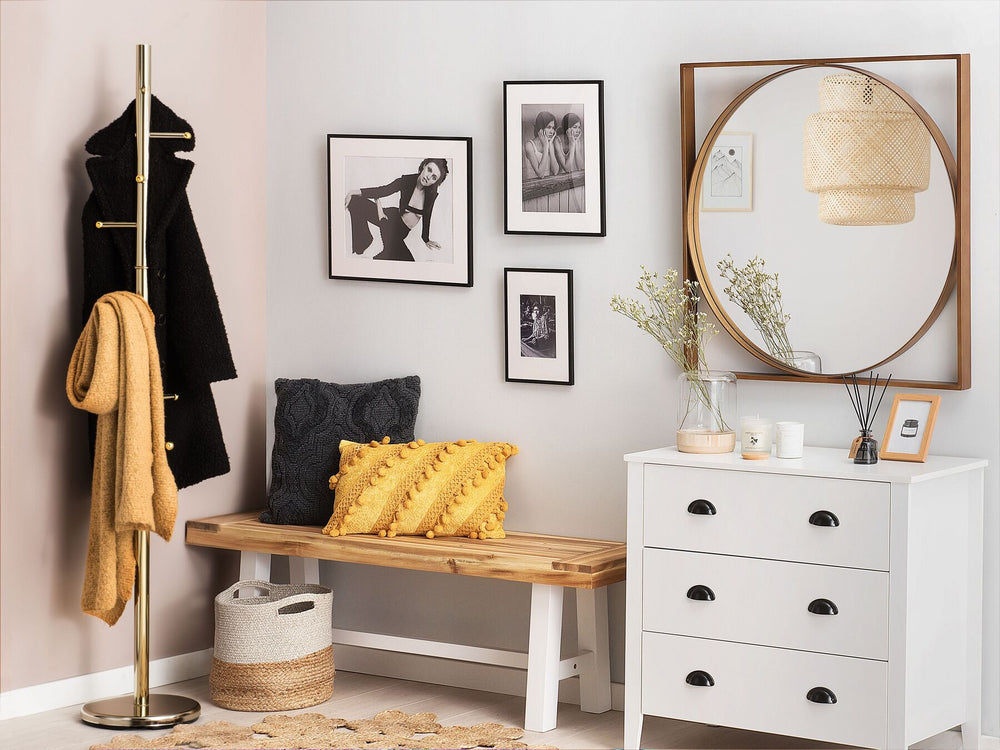 Acacia Wood Bench White 140 cm Scania