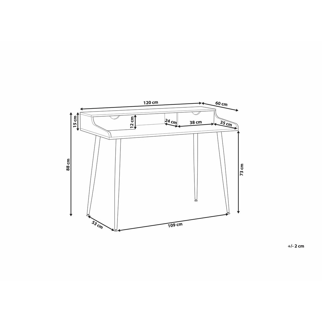 Riddleville 2 Drawer Home Office Desk with Shelf 120 x 60 cm