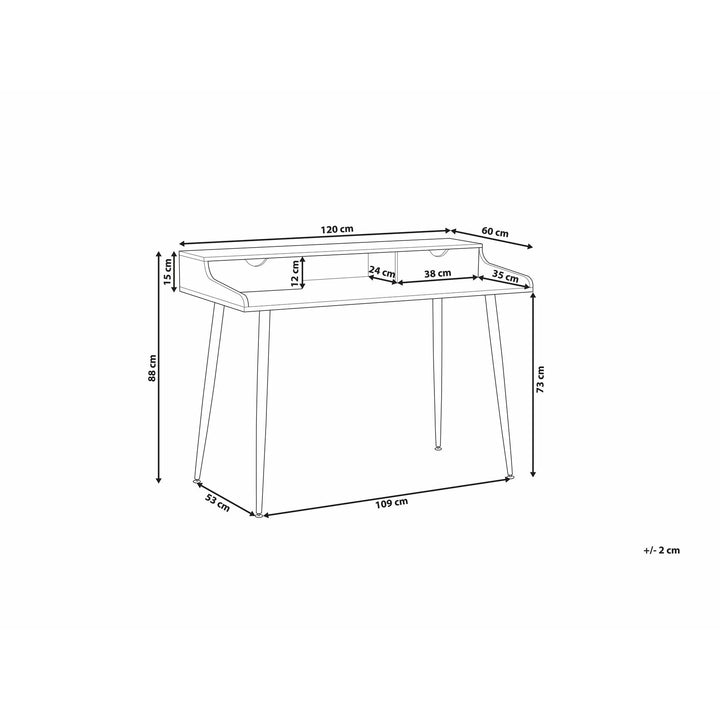Riddleville 2 Drawer Home Office Desk with Shelf 120 x 60 cm