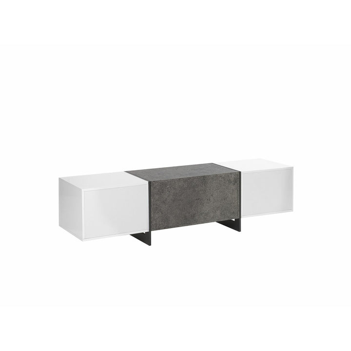 Paulina TV Stand LED Concrete Effect with White