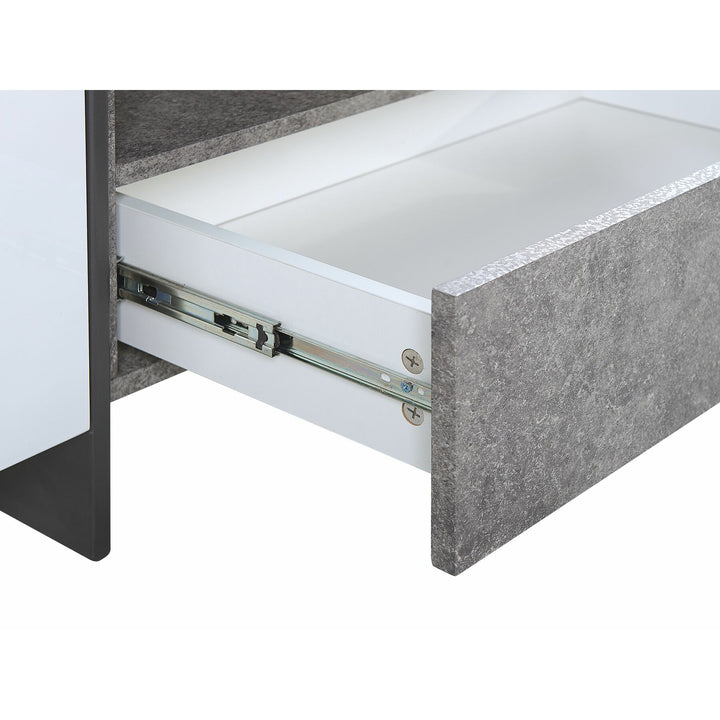 Paulina TV Stand LED Concrete Effect with White
