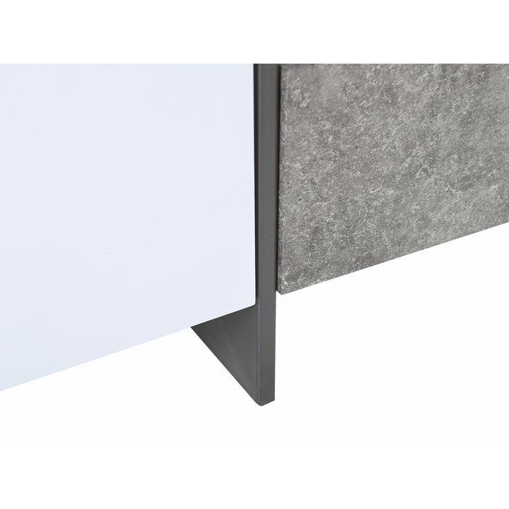 Paulina TV Stand LED Concrete Effect with White