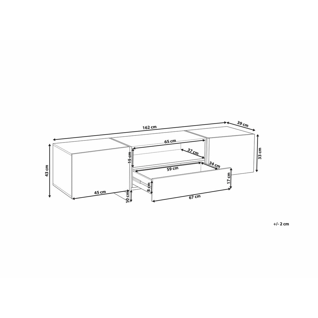Paulina TV Stand LED Concrete Effect with White