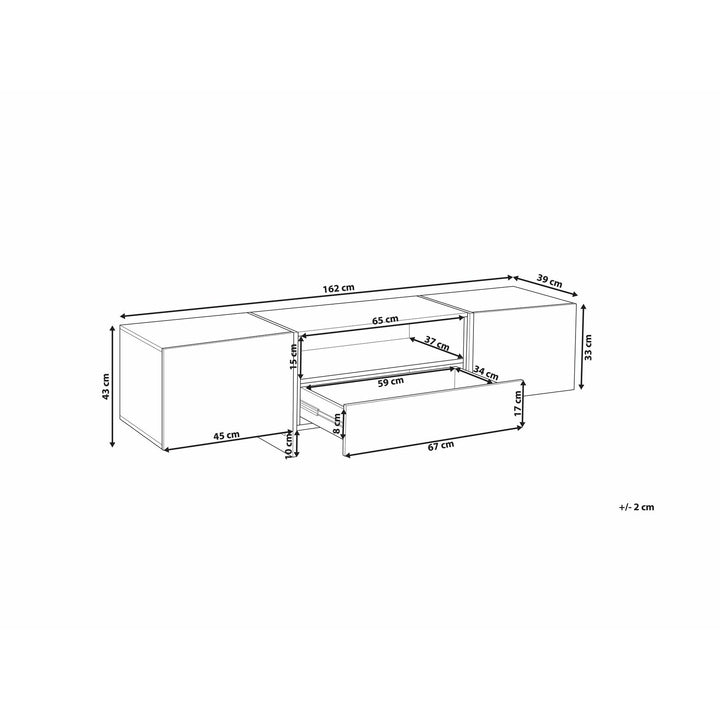 Paulina TV Stand LED Concrete Effect with White
