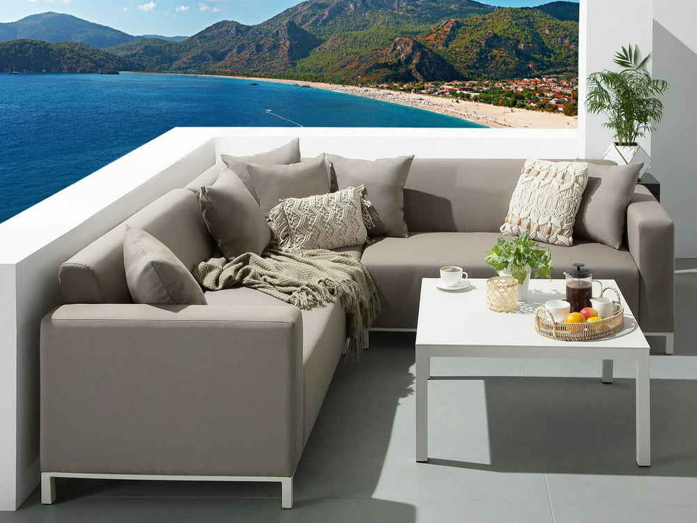 Belize 5 Seater Garden Corner Sofa Set Beige