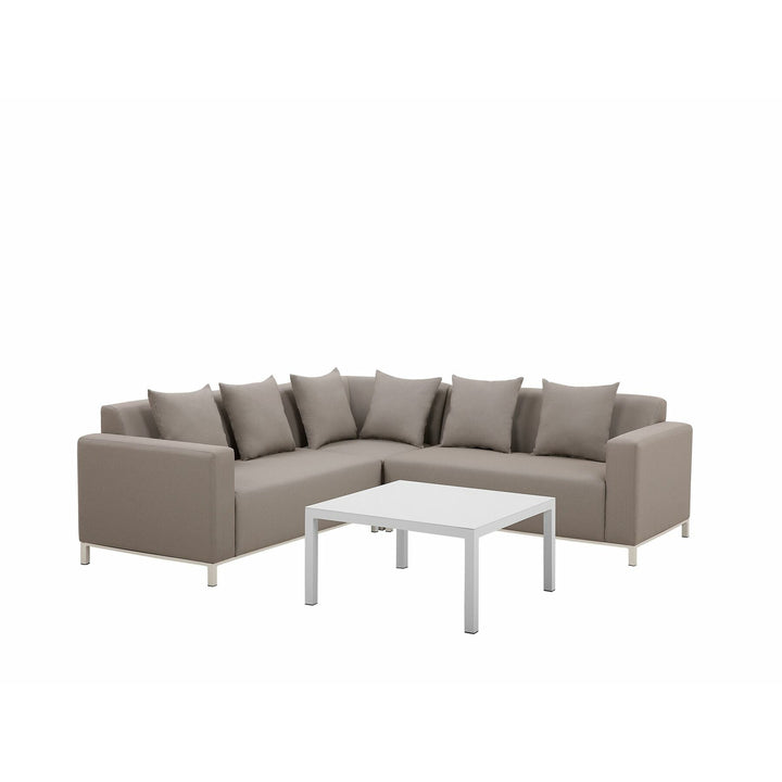 Belize 5 Seater Garden Corner Sofa Set Beige