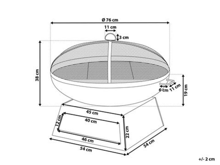 Charcoal Fire Pit Black Semeru