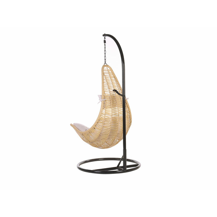 Fitzpatrick Rattan Hanging Chair with Stand Beige