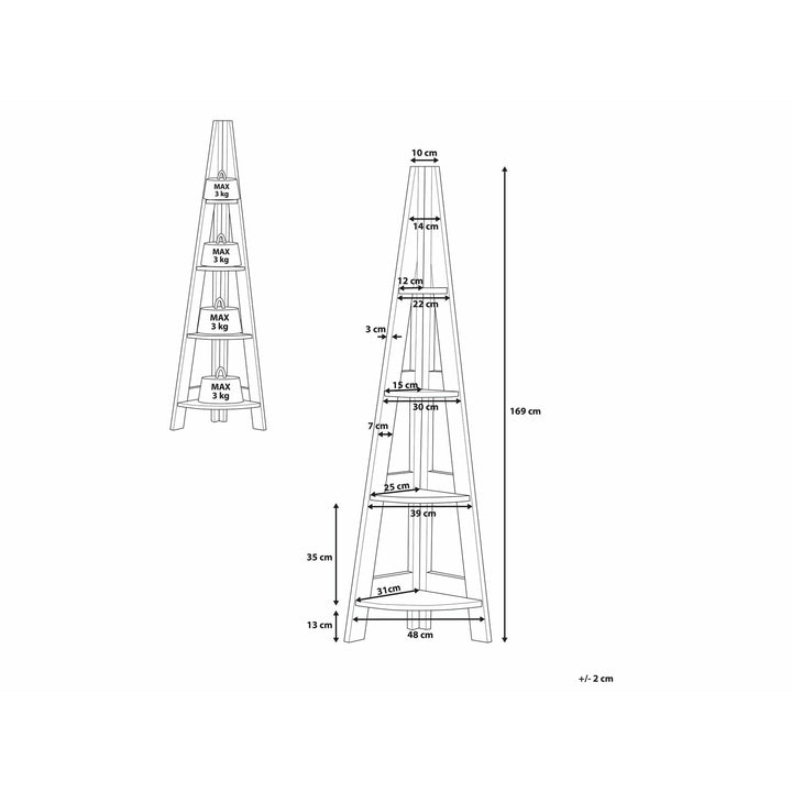 5 Tier Corner Ladder Shelf White Gianni