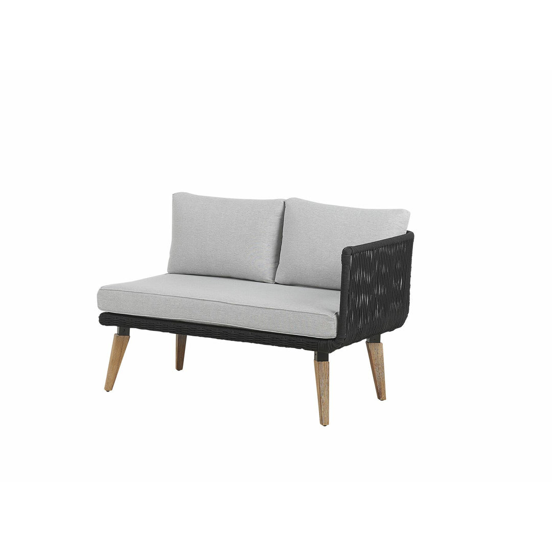 Alcamo 5 Seater Acacia Wood Garden Corner Sofa Set Grey