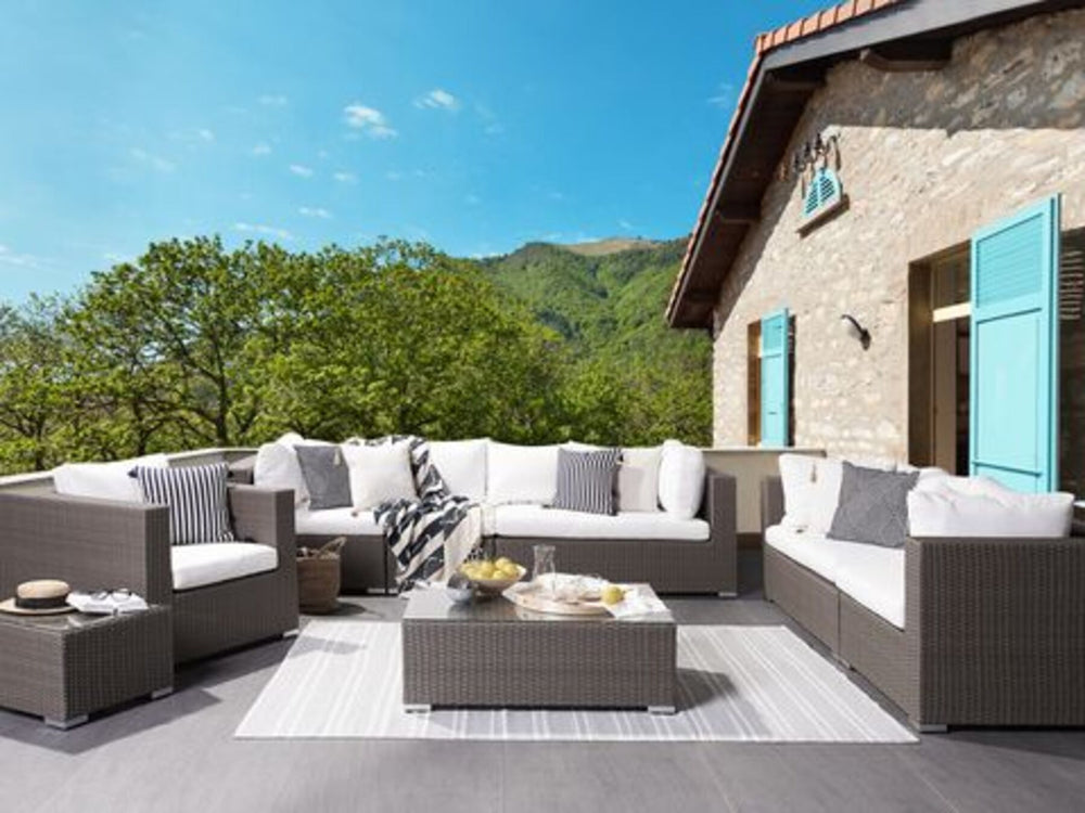 Maestro II 8 Seater PE Rattan Garden Lounge Set Taupe