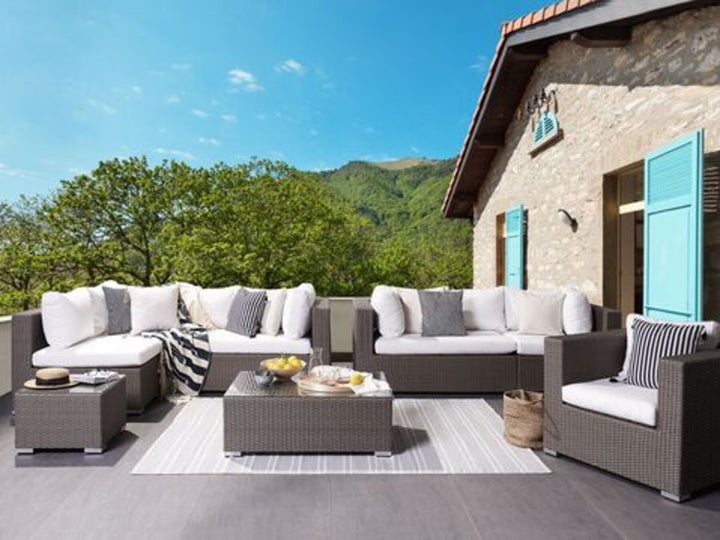 8 Seater PE Rattan Garden Lounge Set Taupe Maestro II