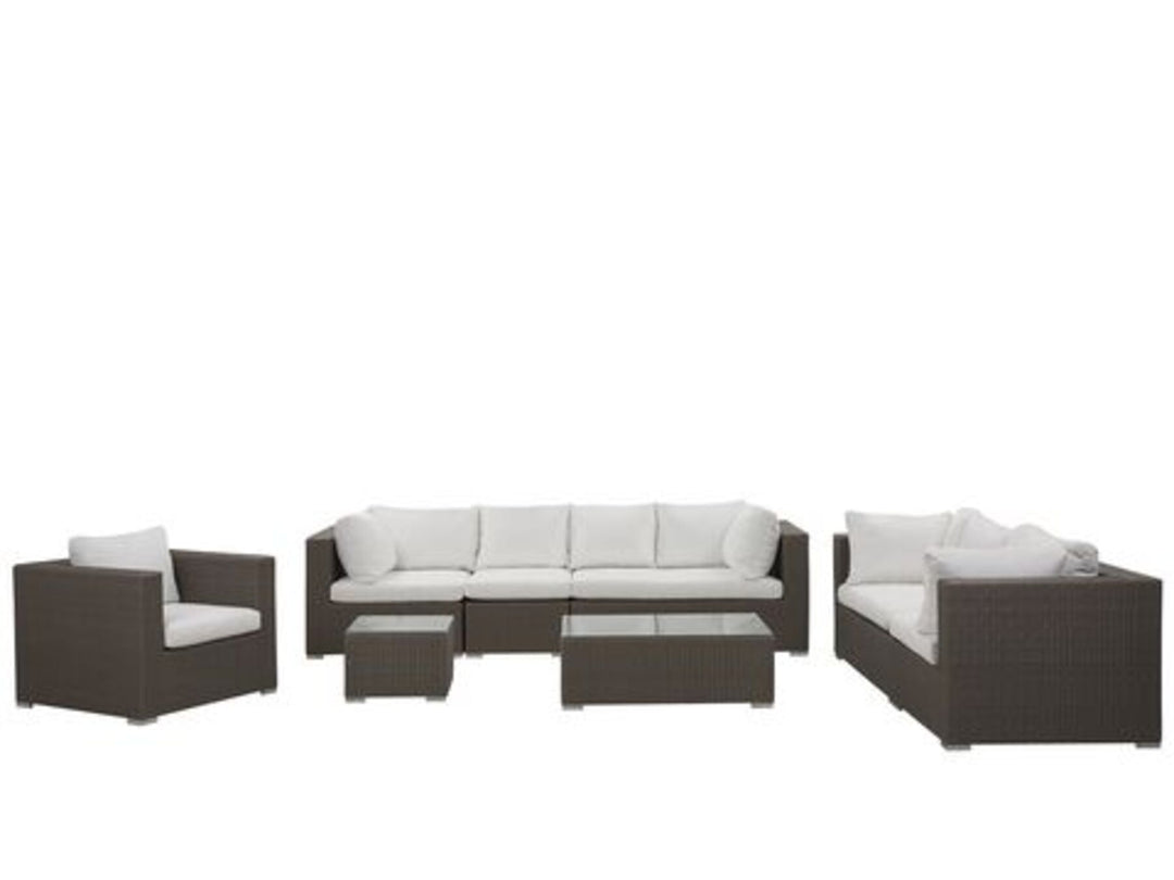 8 Seater PE Rattan Garden Lounge Set Taupe Maestro II