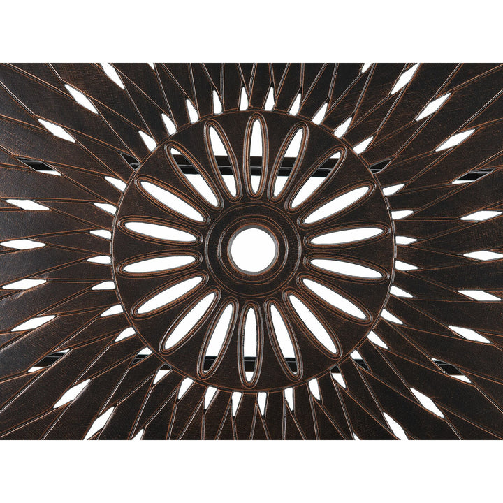 Lizzano 6 Seater Metal Garden Dining Set Brown