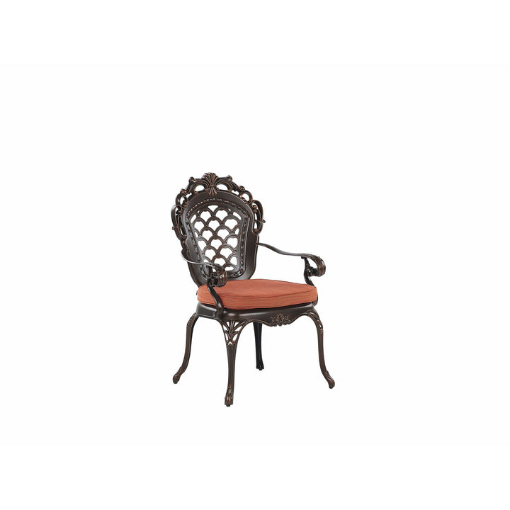 Lizzano 6 Seater Metal Garden Dining Set Brown