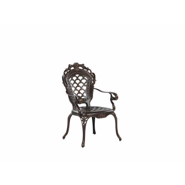 Lizzano 6 Seater Metal Garden Dining Set Brown