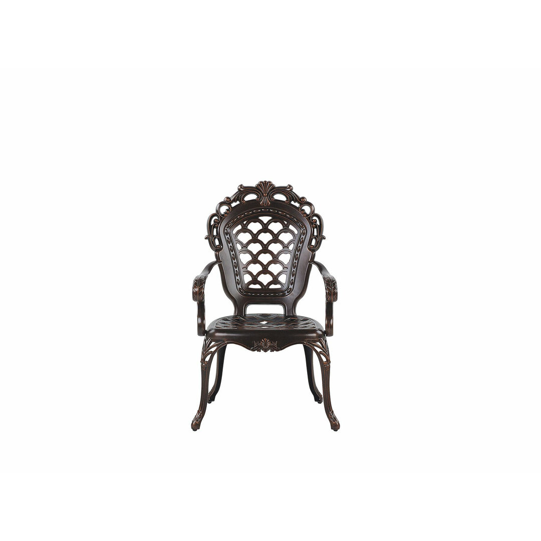 Lizzano 6 Seater Metal Garden Dining Set Brown