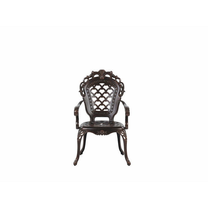 Lizzano 6 Seater Metal Garden Dining Set Brown