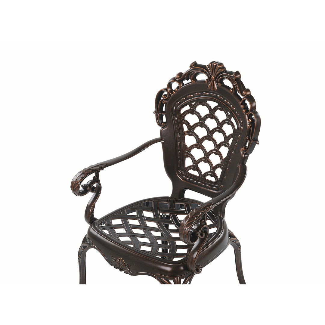 Lizzano 6 Seater Metal Garden Dining Set Brown