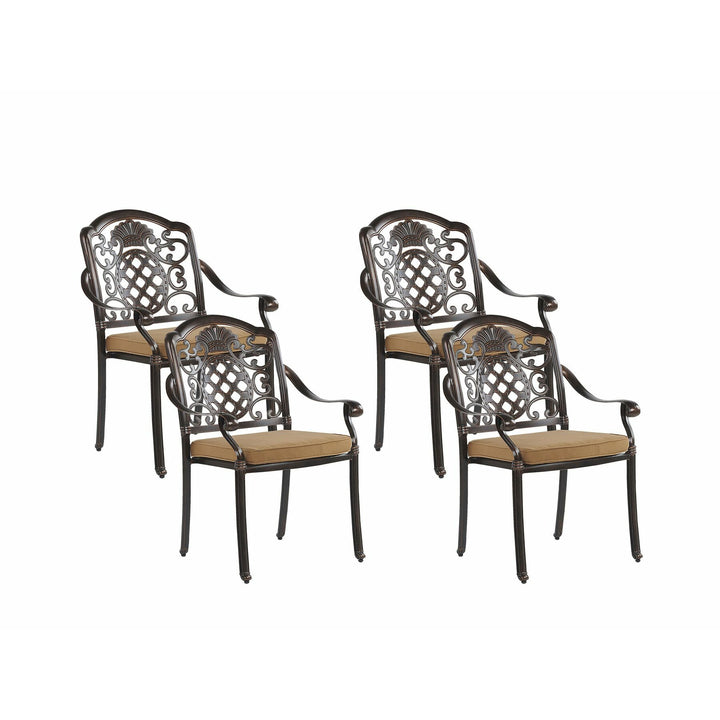 Set of 4 Garden Chairs Brown Salento