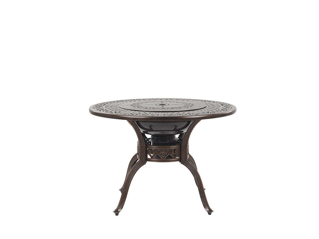 Manfria 4 Seater Metal BBQ Garden Dining Set Brown