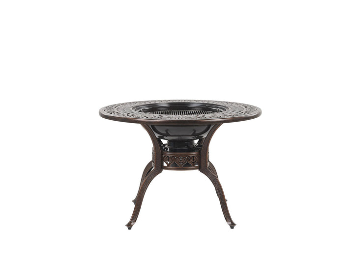 Manfria 4 Seater Metal BBQ Garden Dining Set Brown