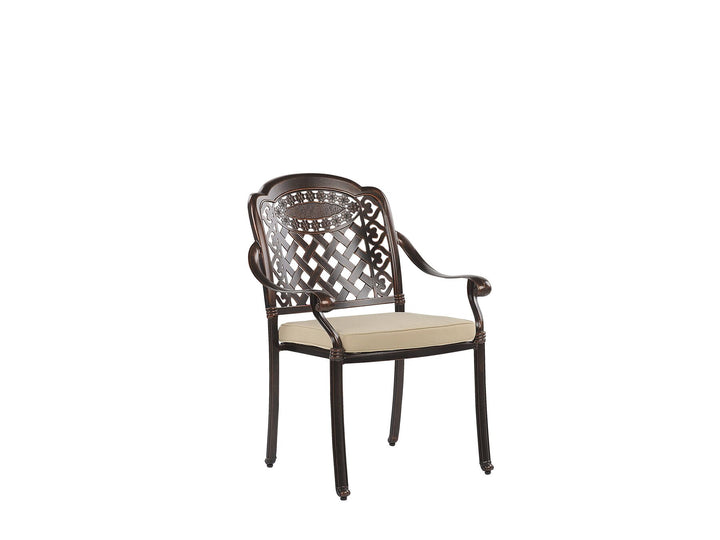 Manfria 4 Seater Metal BBQ Garden Dining Set Brown