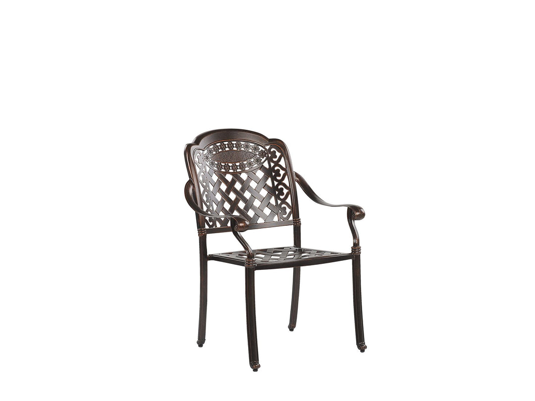 Manfria 4 Seater Metal BBQ Garden Dining Set Brown