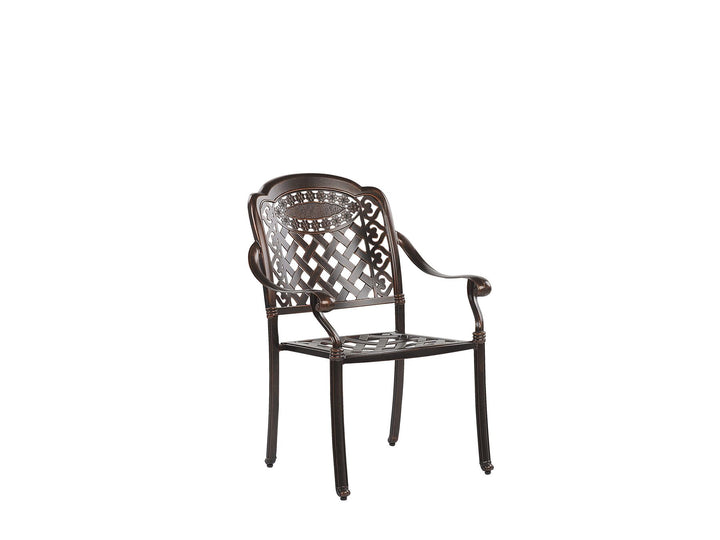 Manfria 4 Seater Metal BBQ Garden Dining Set Brown