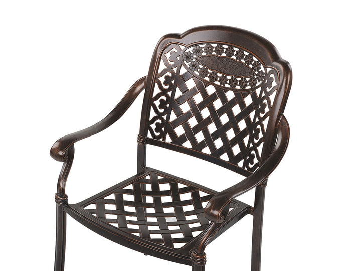 Manfria 4 Seater Metal BBQ Garden Dining Set Brown