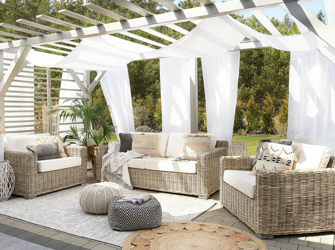 4 Seater Rattan Garden Sofa Set Natural Ardea