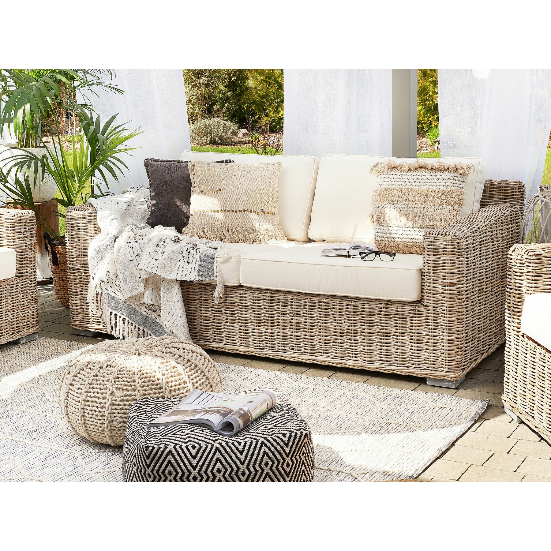 Argos home oreti 4 seater rattan sofa set online