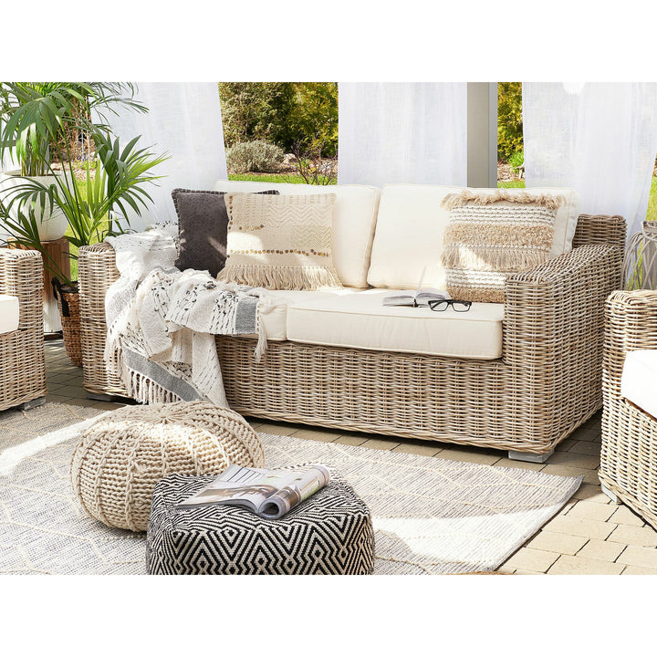 4 Seater Rattan Garden Sofa Set Natural Ardea