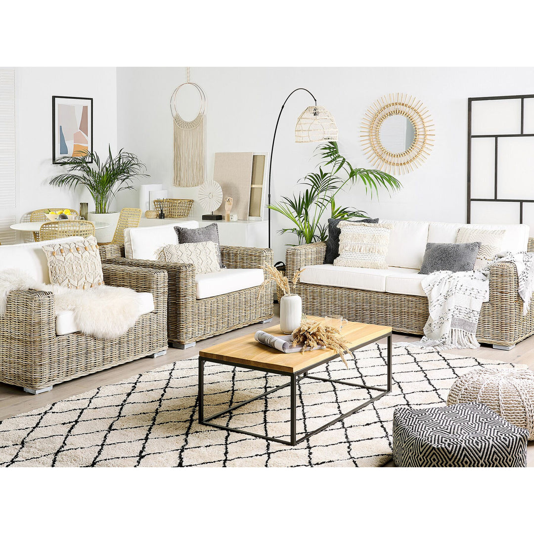 4 Seater Rattan Garden Sofa Set Natural Ardea