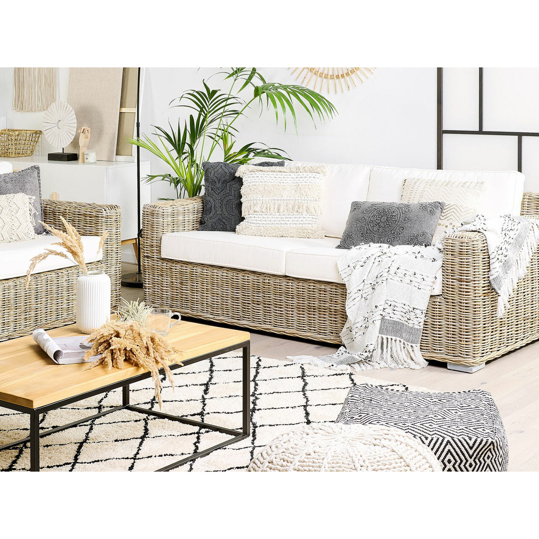 4 Seater Rattan Garden Sofa Set Natural Ardea