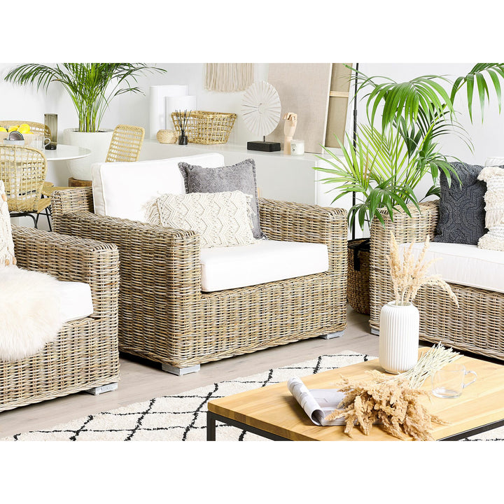 4 Seater Rattan Garden Sofa Set Natural Ardea