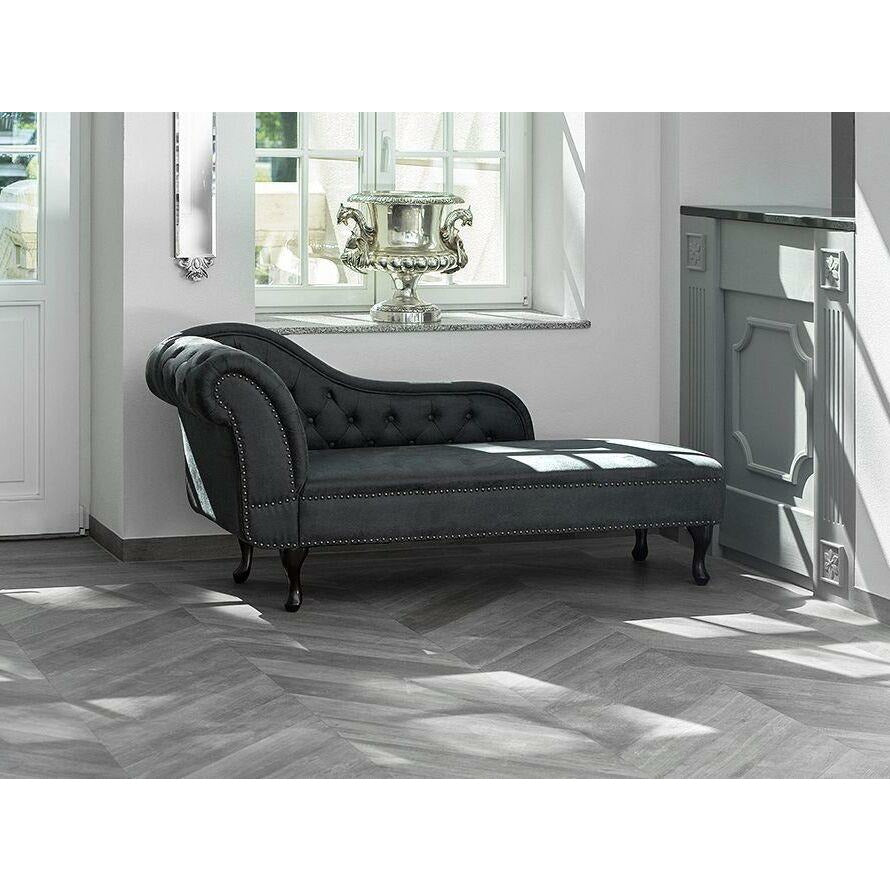 Nimes Left Hand Chaise Lounge Faux Suede Grey