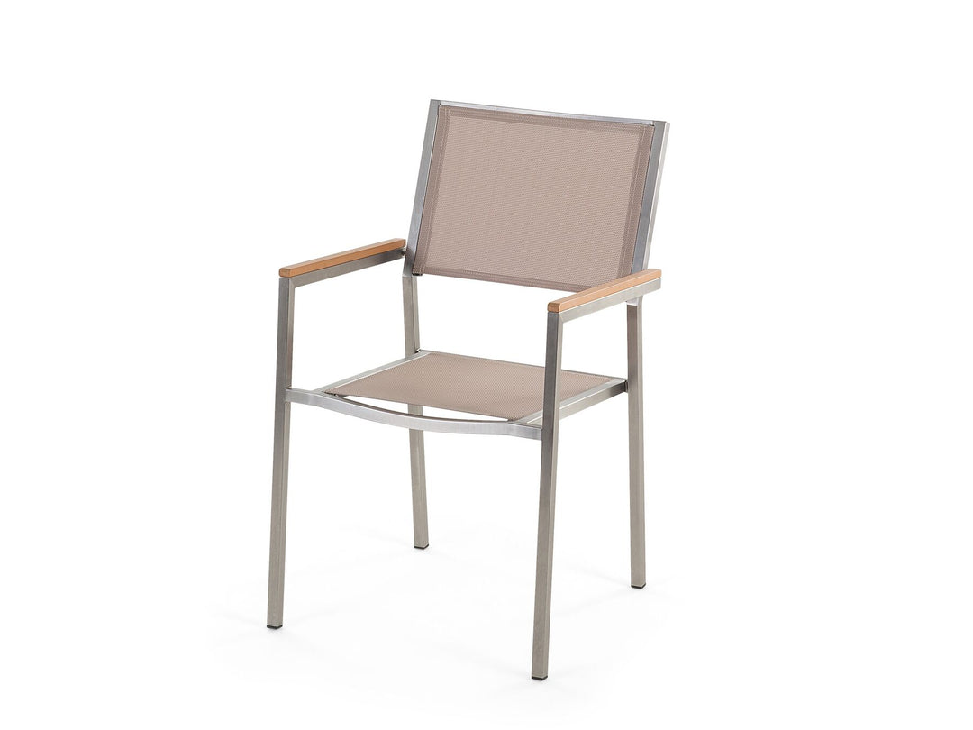 Grosseto 6 Seater Garden Dining Set Eucalyptus Wood Top with Chairs