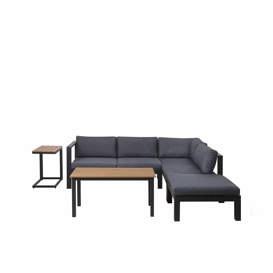 Messina 5 Seater Aluminium Garden Corner Sofa Set Grey