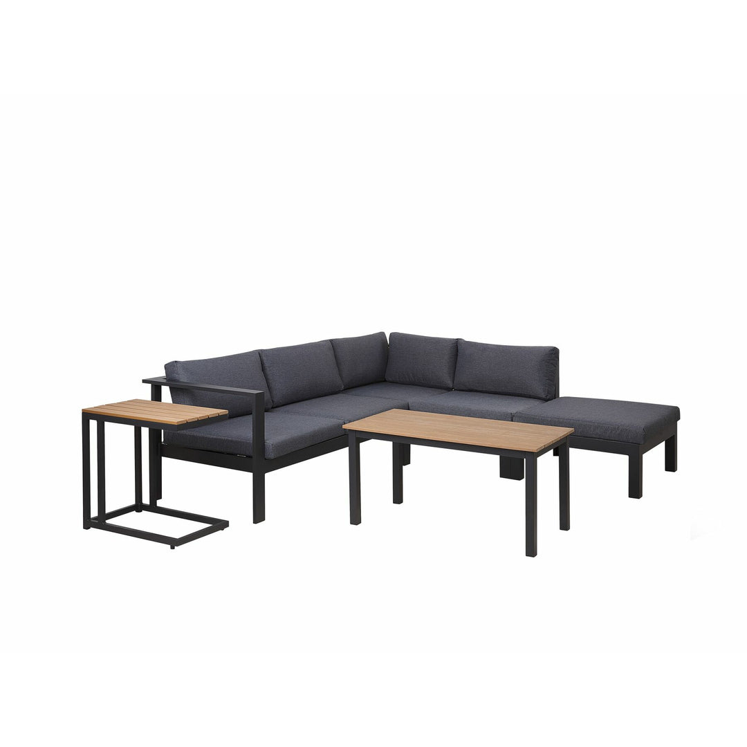 Messina 5 Seater Aluminium Garden Corner Sofa Set Grey 