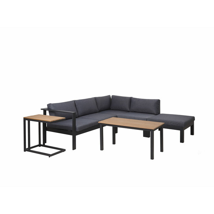 Messina 5 Seater Aluminium Garden Corner Sofa Set Grey 