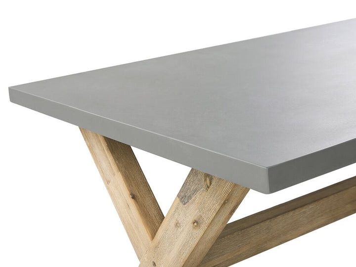 Olbia 8 Seater Concrete Garden Dining Set Benches and Stools Grey