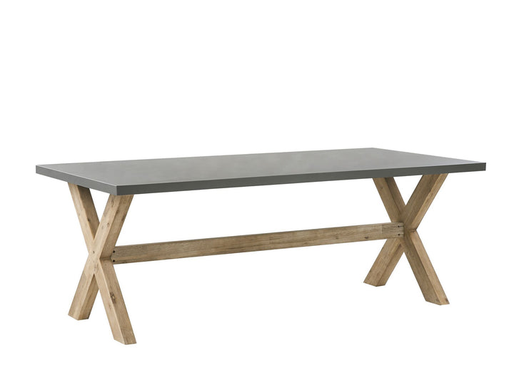 Olbia 6 Seater Concrete Garden Dining Set with Chairs Beige