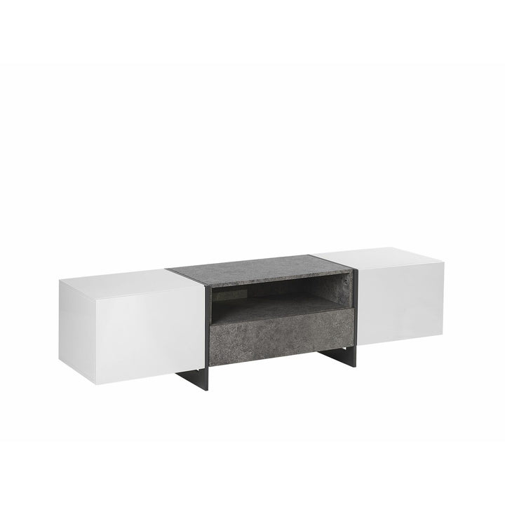 Paulina TV Stand LED Concrete Effect with White