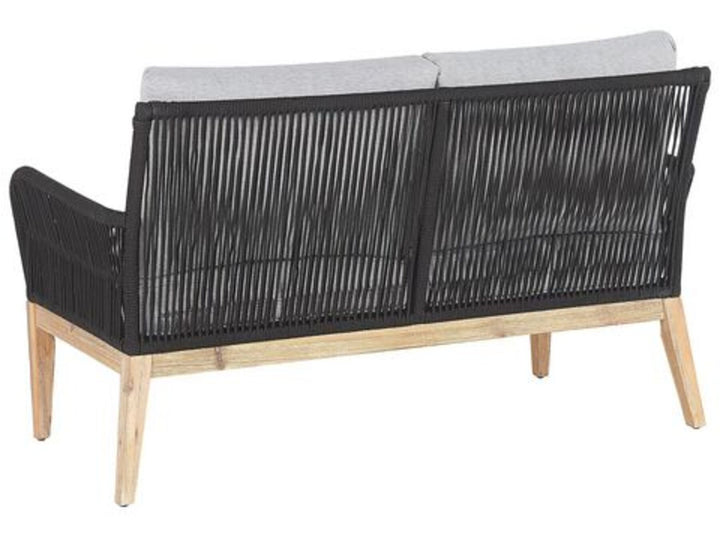 Merano II 4 Seater Acacia Wood Garden Sofa Set Grey and Black