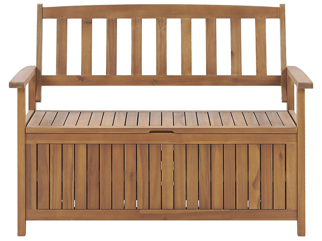 
Acacia Wood Garden Bench with Storage 120 cm Light SOVANA

