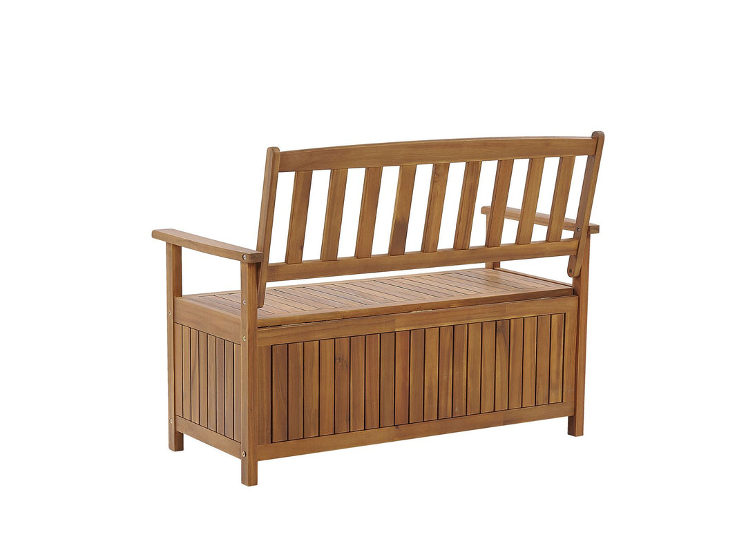 Acacia Wood Garden Bench with Storage 120 cm Light SOVANA