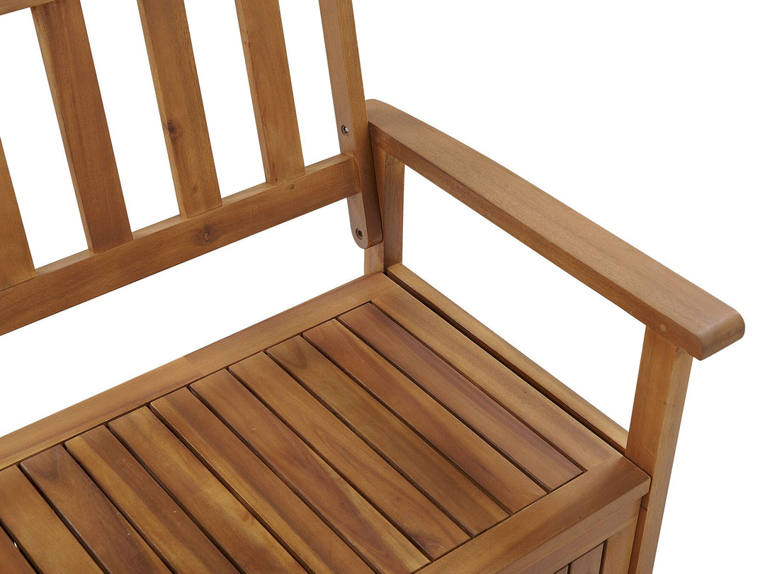 Acacia Wood Garden Bench with Storage 120 cm Light SOVANA