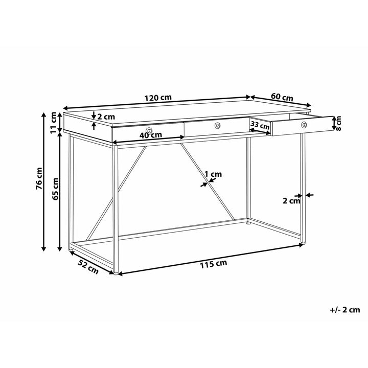 3 Drawer Home Office Desk 120 x 60 cm Hubli